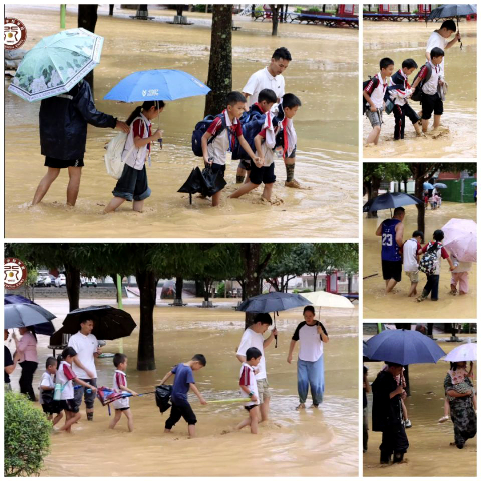 谷拉鄉(xiāng)中心學校教師有序組織學生轉移——高敏攝   3.jpg